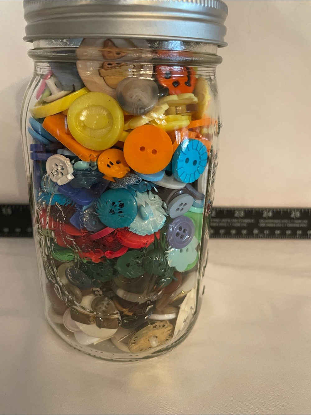 Assorted Color Buttons Jar - Multi-Color Craft Buttons - Picture 2 of 5